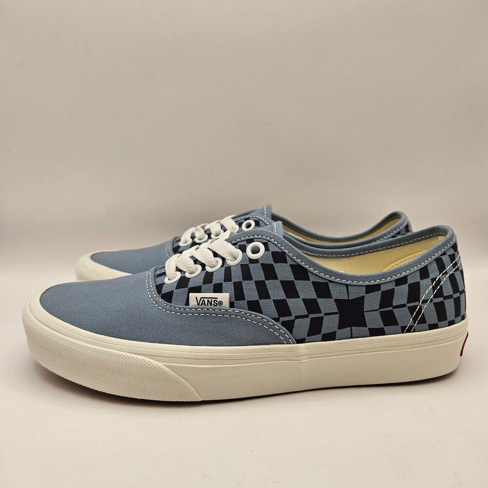 VANS WOMEN'S 8 AUTHENTIC WARPED CHECKERED BLUE NWOB - Picture 3 of 7